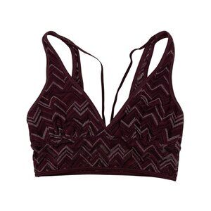 Aerie Bralette Medium Maroon Lace Stretch Y2K Romantic Boho Intimates